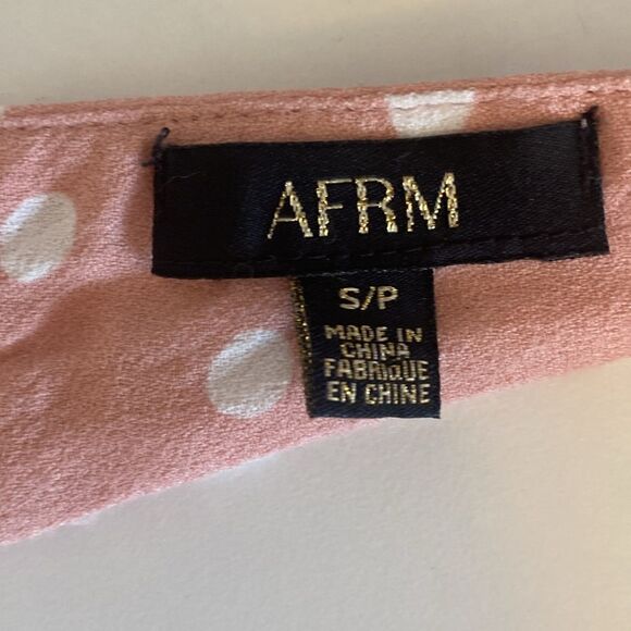 AFRM Pastel Pink Polka Dot Tiered Wrap Maxi Dress Size Small - Picture 9 of 14